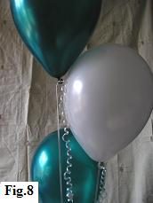Arranging balloons in a staggered balloon bouquet