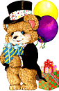 Teddy with balloons - free clipart