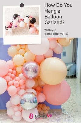 Attaching balloon garland to the wall