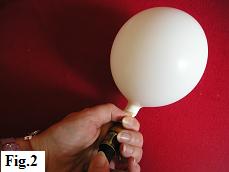 Inflating a latex balloon with helium
