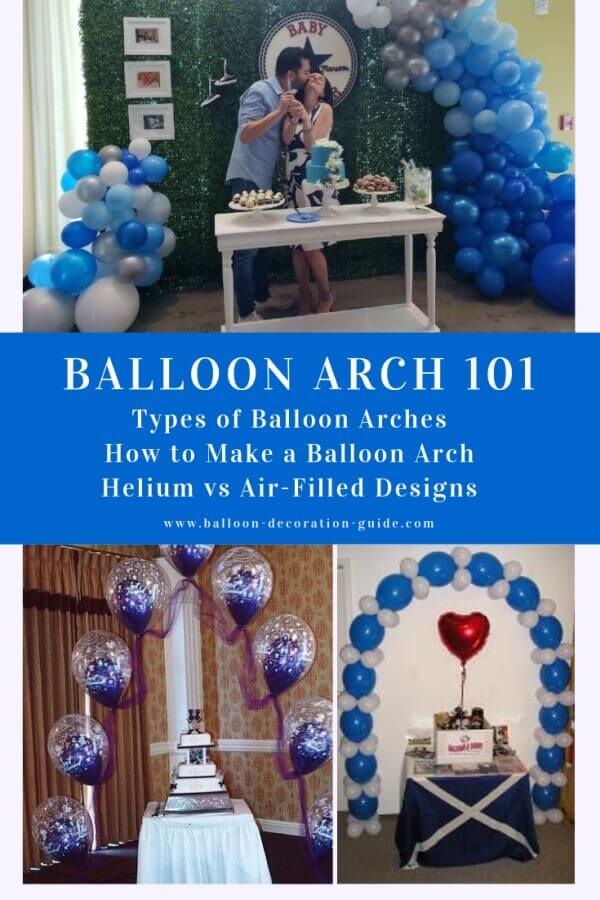 Different balloon arch designs: organic, double stuffed and link-o-loon.