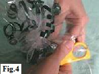 Adding more curling ribbon to the balloon sand weight
