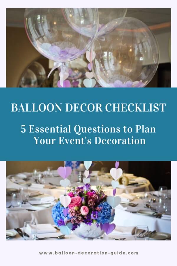 Balloon decor checklist