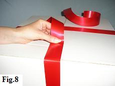 Adding the deco ribbon to the outside of the box