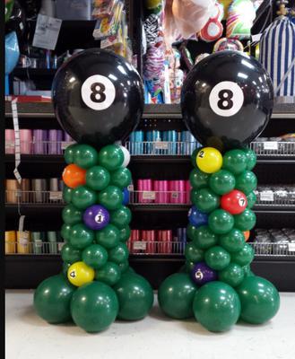 Billiard Themed Balloon Column