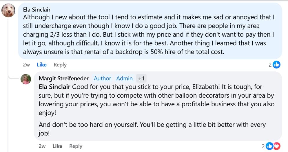 Balloon Pricing Made Easy Course: Testimonial Ela Sinclair