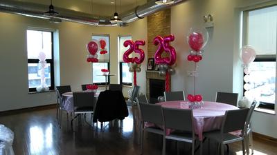 Balloon Decor for a 25th Birthday Party