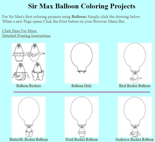 Hot Air Balloon Coloring Picture Free Printables