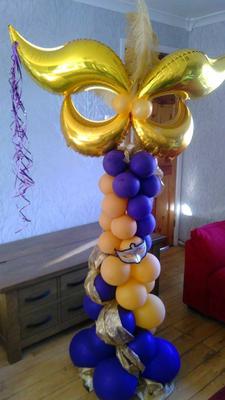 Balloon Column with Masquerade Mask