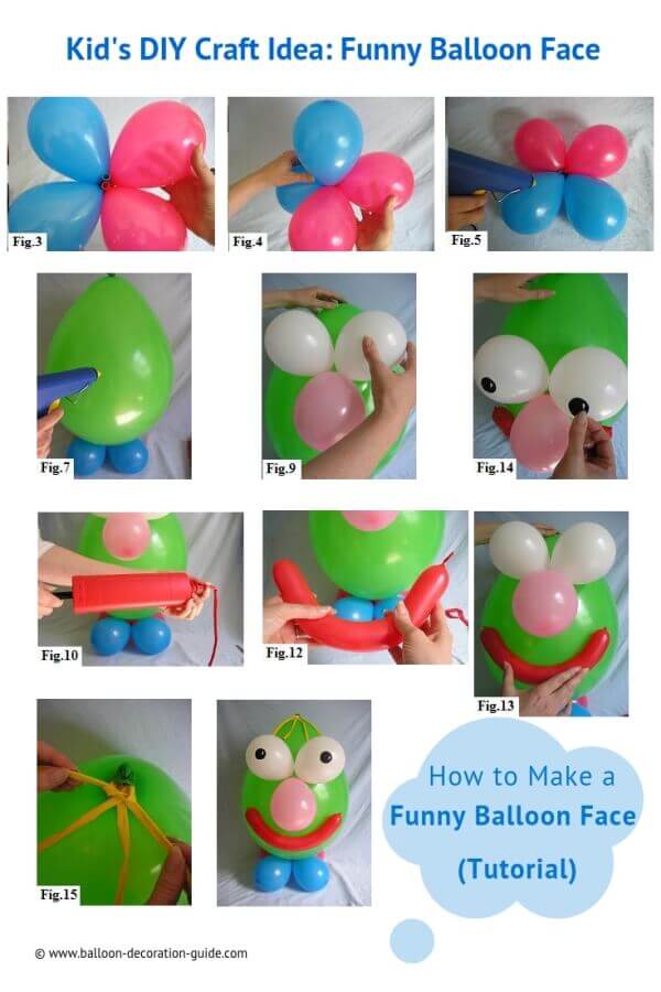 How to make a funny balloon face. Tutorial with step-by-step instructions.