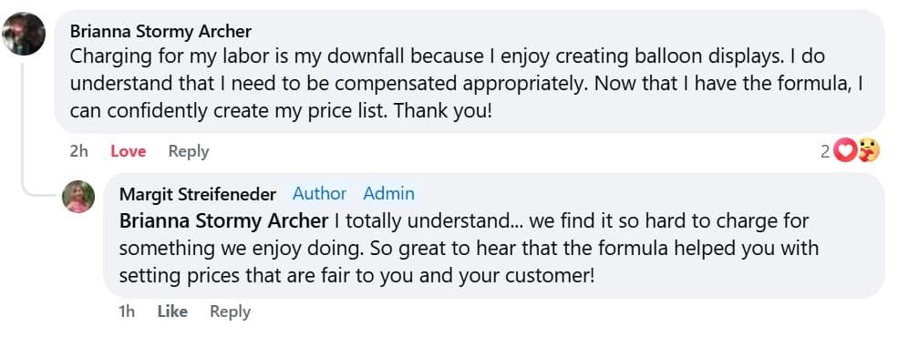 Balloon Pricing Made Easy Course: Testimonial Brianna Stormy Archer