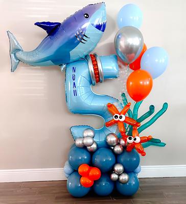Under the sea themed balloon decor