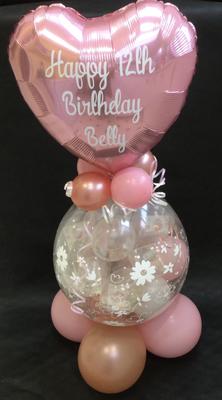 Stuffed money balloon with mylar heart