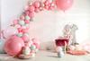 Another example of a beautiful organic balloon garland in pink and white