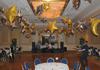 Venue decoration with mylar balloon stars and moons