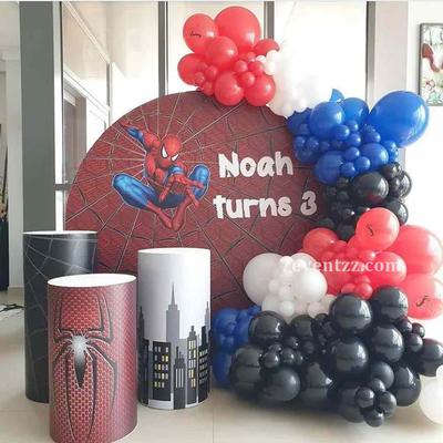 Birthday balloon decor with Spiderman theme