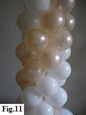 Middle part of a balloon column with spiral pattern
