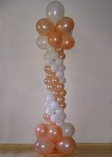 Beautiful balloon tower with spiral pattern.