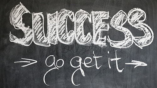Blackboard with text: Success - Go Get It!