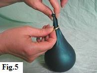 Slipping a small metal or plastic ring over the balloon neck
