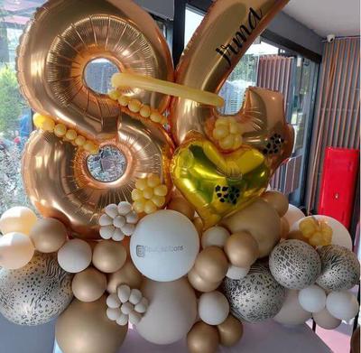 Gorgeous golds and exotic Safari mutant print balloons to celebrate 84 years!